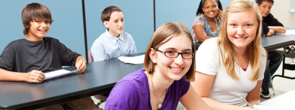 group of teenagers attending a class