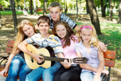 group of teens at the park